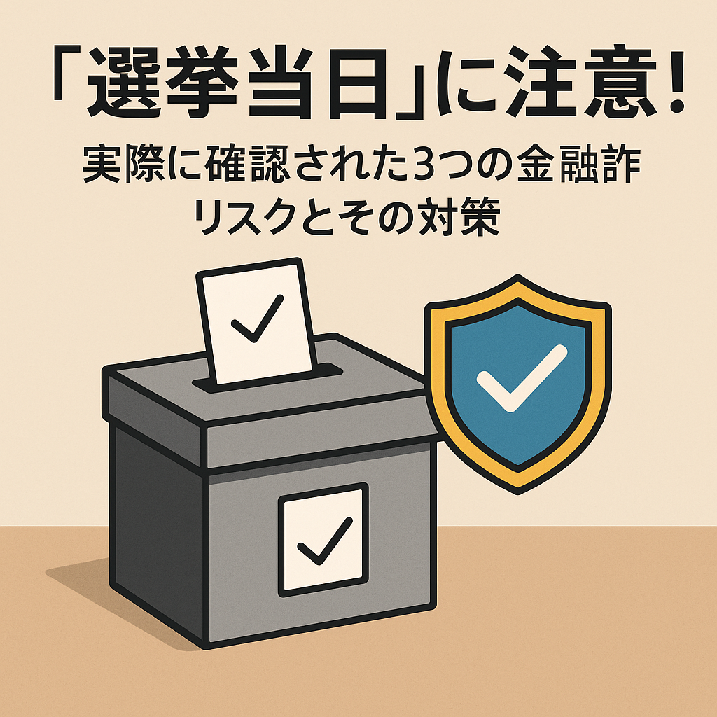 「選挙当日」に注意！実際に確認された3つの金融詐欺リスクとその対策