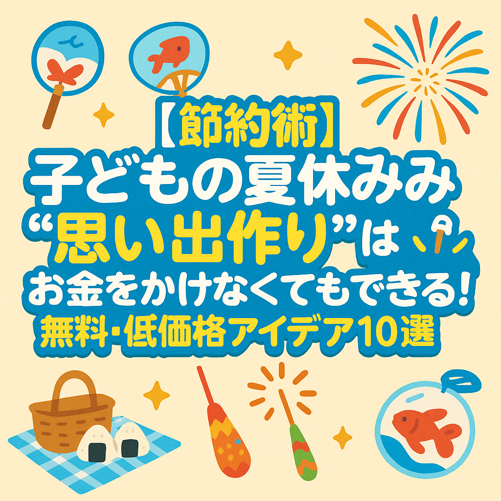 【節約術】子どもの夏休み“思い出作り”はお金をかけなくてもできる！無料・低価格アイデア10選